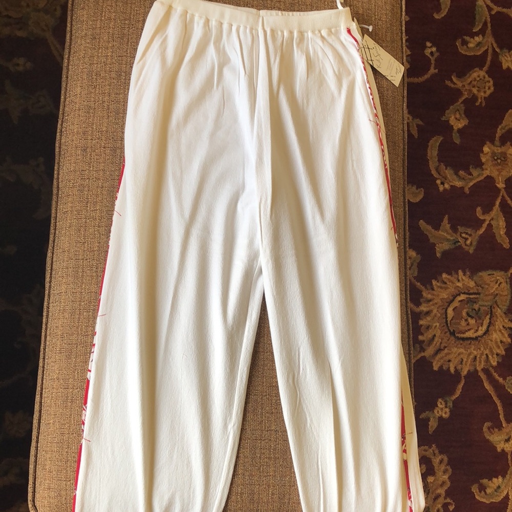 White and Red Knit Lounge Pant - Picture 3 of 8